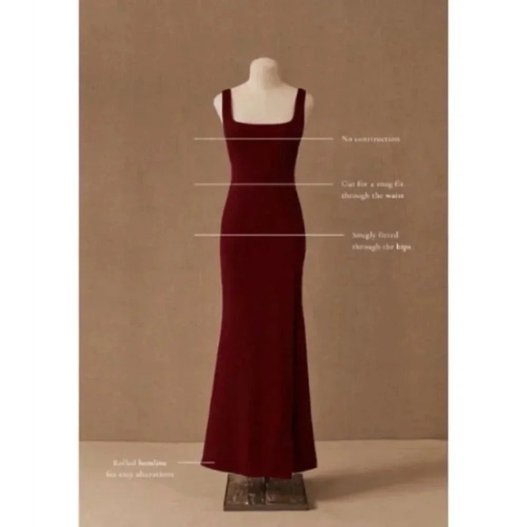 NWT BHLDN Adena Square Neck Maxi Dress Long Wedding Formal in Emerald Green 4 - Picture 5 of 16